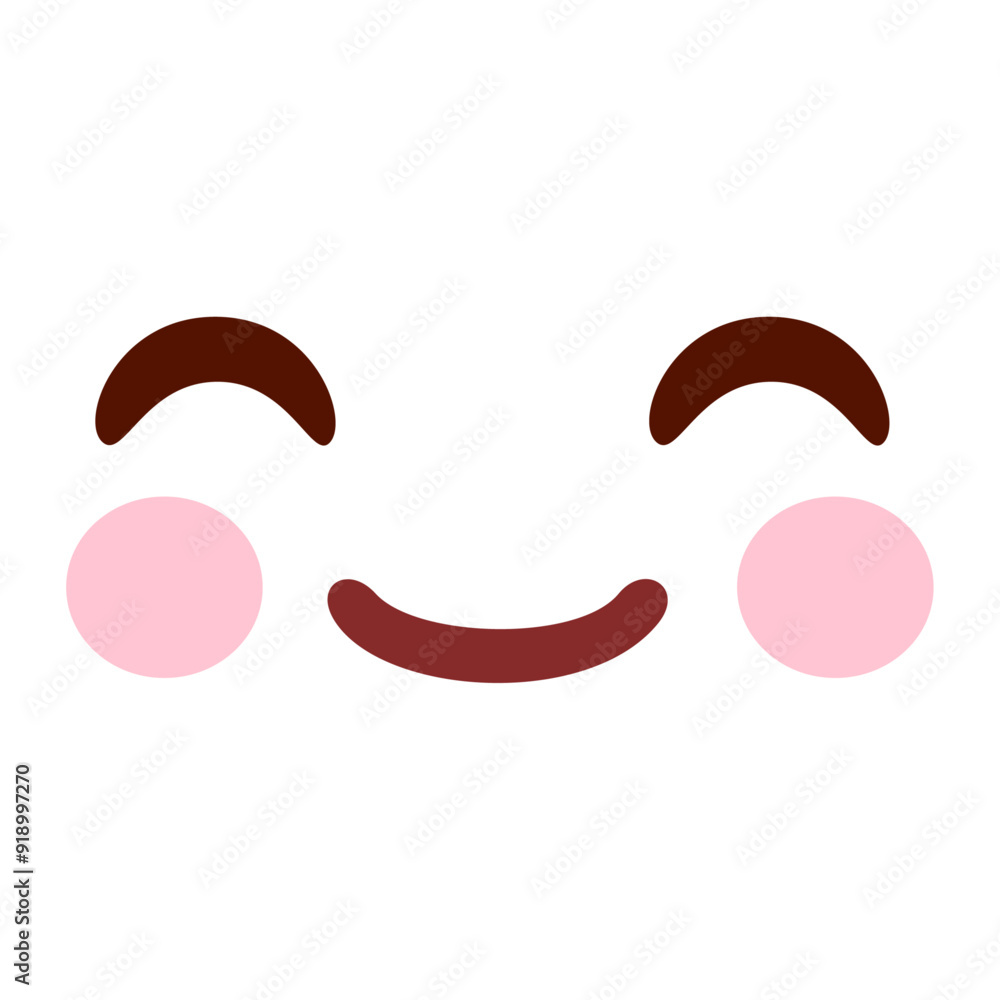 Hand drawn kawaii face illustration isolated on a white background Hand drawn kawaii face illustration isolated on a white background