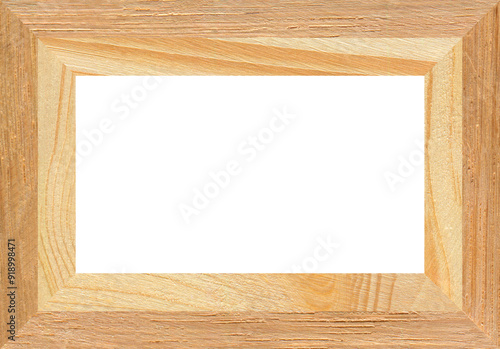 Wooden marquetry square pine walnut frame, wooden frame made of a combination of different woods photo