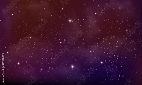 Realistic background. night sky with sparkling glowing stars
