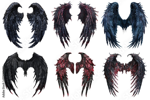 Six Different Variations of Dark and Bloody Wings