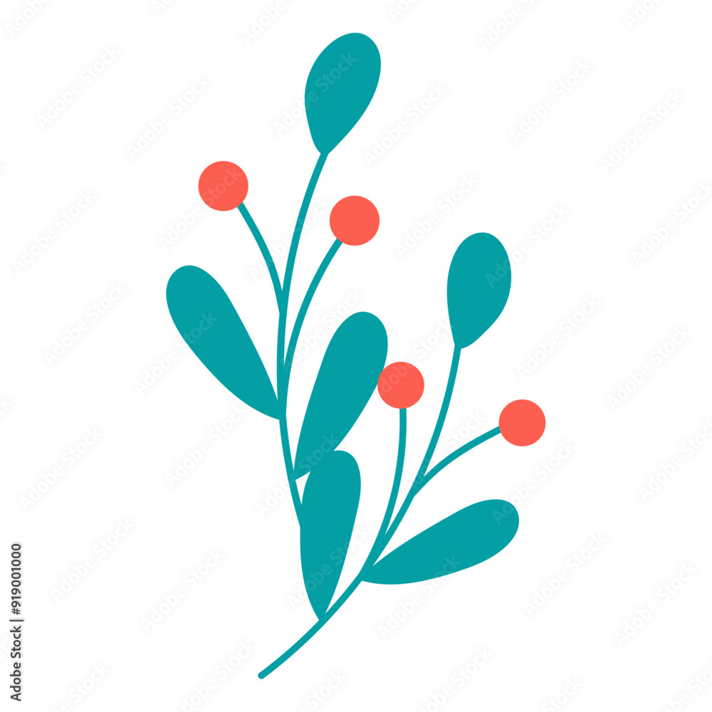 Christmas mistletoe illustration isolated on the white Christmas mistletoe illustration isolated on the white