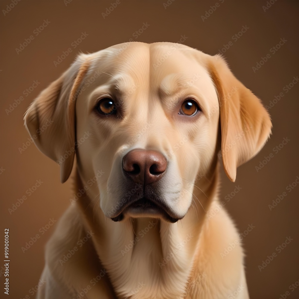 Isolated close up a labrador retriever on a brown background Isolated close up a labrador retriever on a brown background