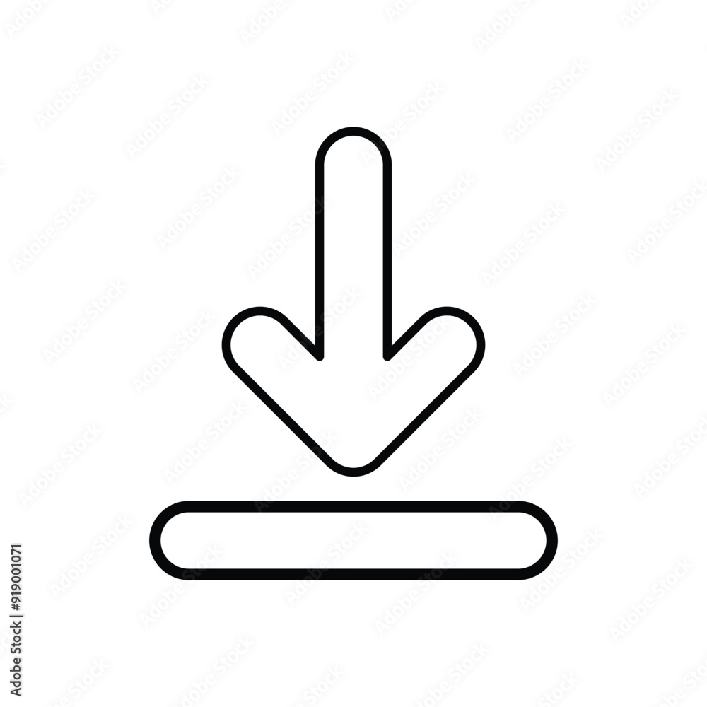 arrow down line icon with white background vector stock illustration arrow down line icon with white background vector stock illustration