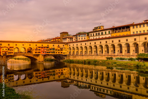 River Arno and bridge, Florence, Italy photo