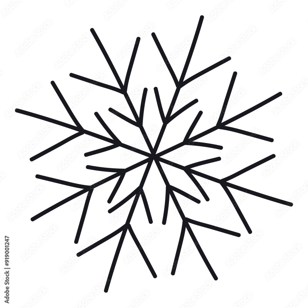 Fototapeta premium hand drawn cute snowflake icon on a white background