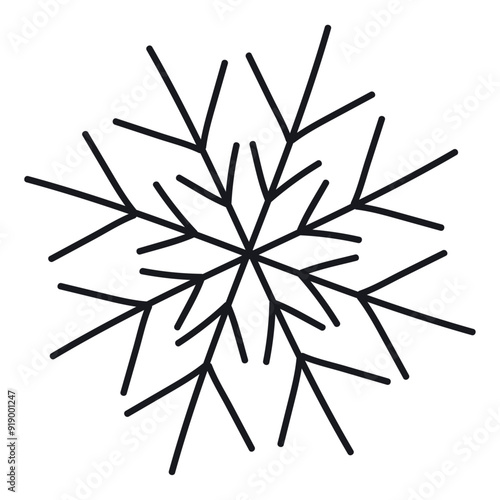 hand drawn cute snowflake icon on a white background