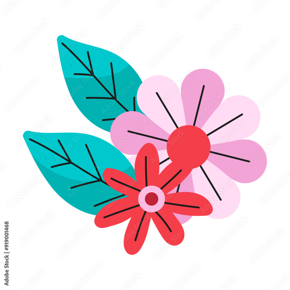 Hand drawn spring flowers illustration Hand drawn spring flowers illustration