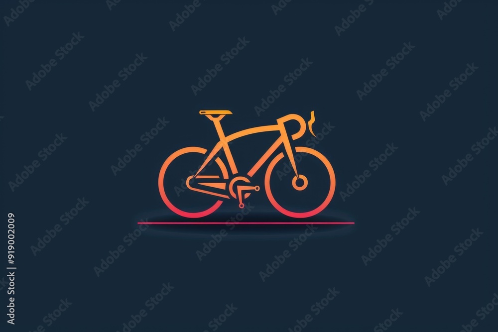A single bike standing alone on a dark background A single bike standing alone on a dark background