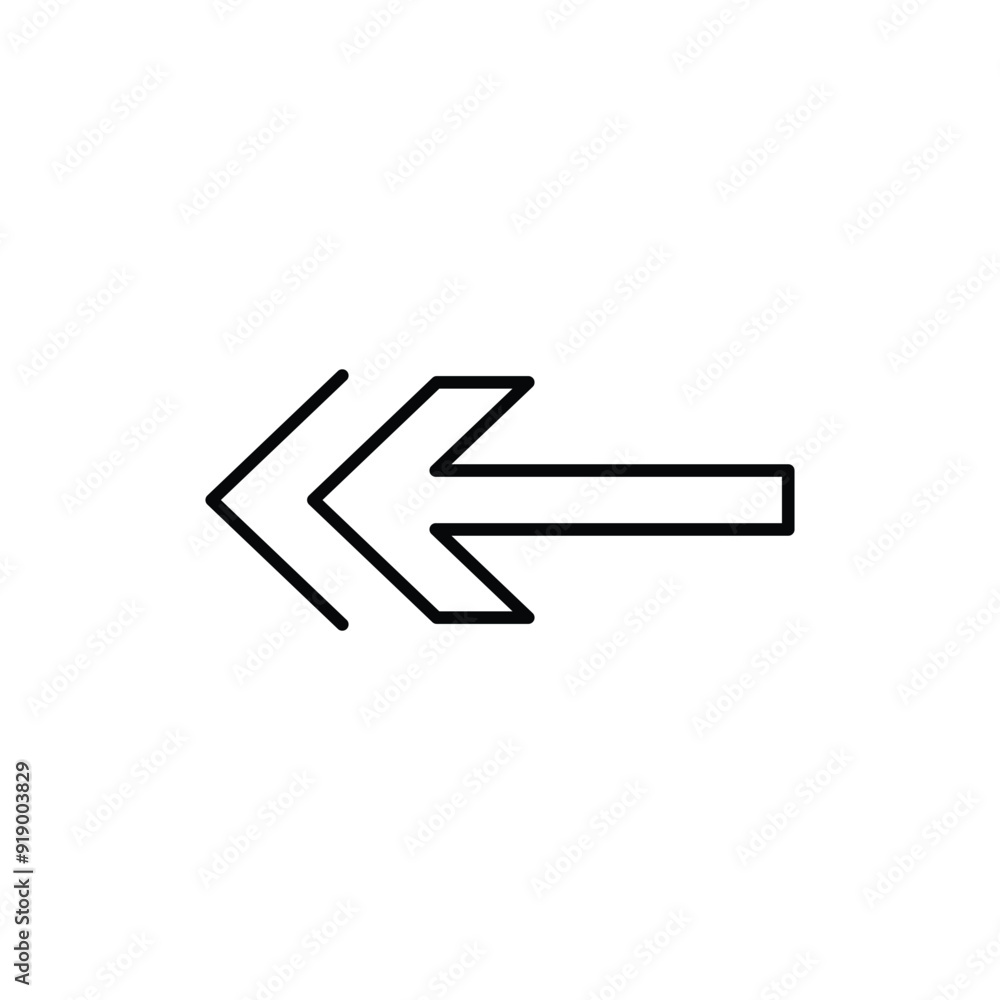 arrow left line icon with white background vector stock illustration arrow left line icon with white background vector stock illustration