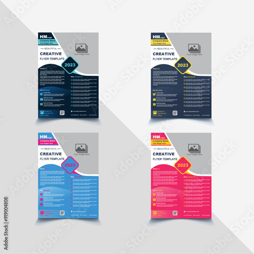Sate of modern corporate business A4 size flyer template design for all purposes of uses