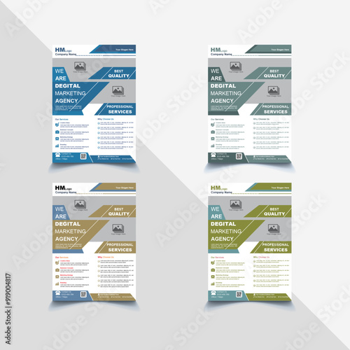 Sate of modern corporate business A4 size flyer template design for all purposes of uses