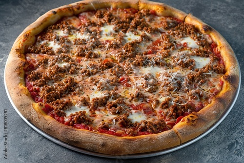 Wallpaper Mural Close-up ground beef pizza with melted cheese Torontodigital.ca