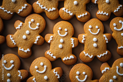 gingerbread men cookies with smiling faces