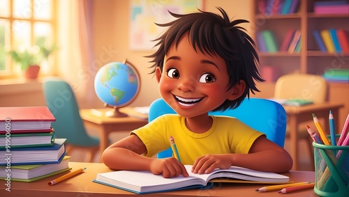 Wallpaper Mural child studying Torontodigital.ca