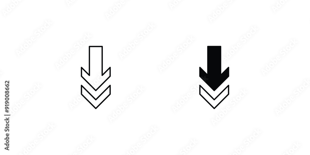 arrow down set icon with white background vector stock illustration arrow down set icon with white background vector stock illustration