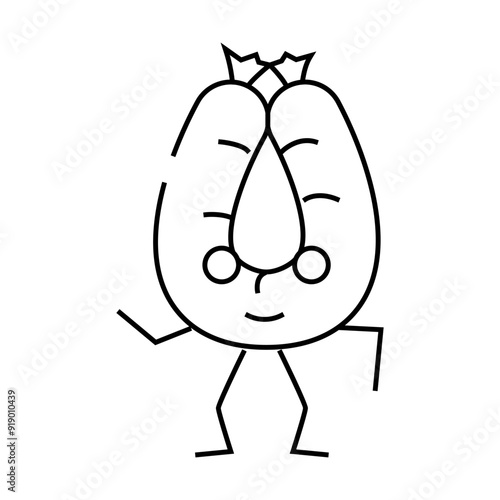 kielbasa meat character line icon vector. kielbasa meat character sign. isolated contour symbol black illustration