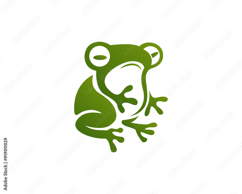 Fototapeta premium fat frog art logo design template illustration