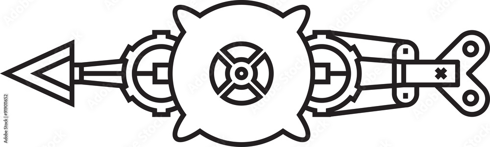 Arrow Steampunk Line Illustration Arrow Steampunk Line Illustration