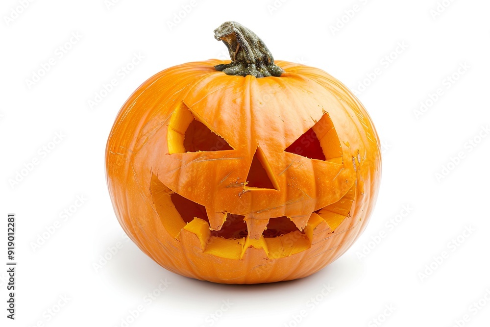 Jack-o'-lantern isolated on a white background Jack-o'-lantern isolated on a white background