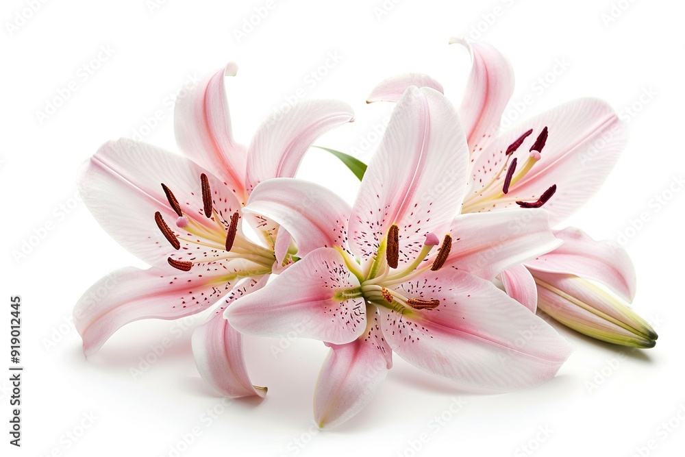 Naklejka premium Lily isolated on a white background