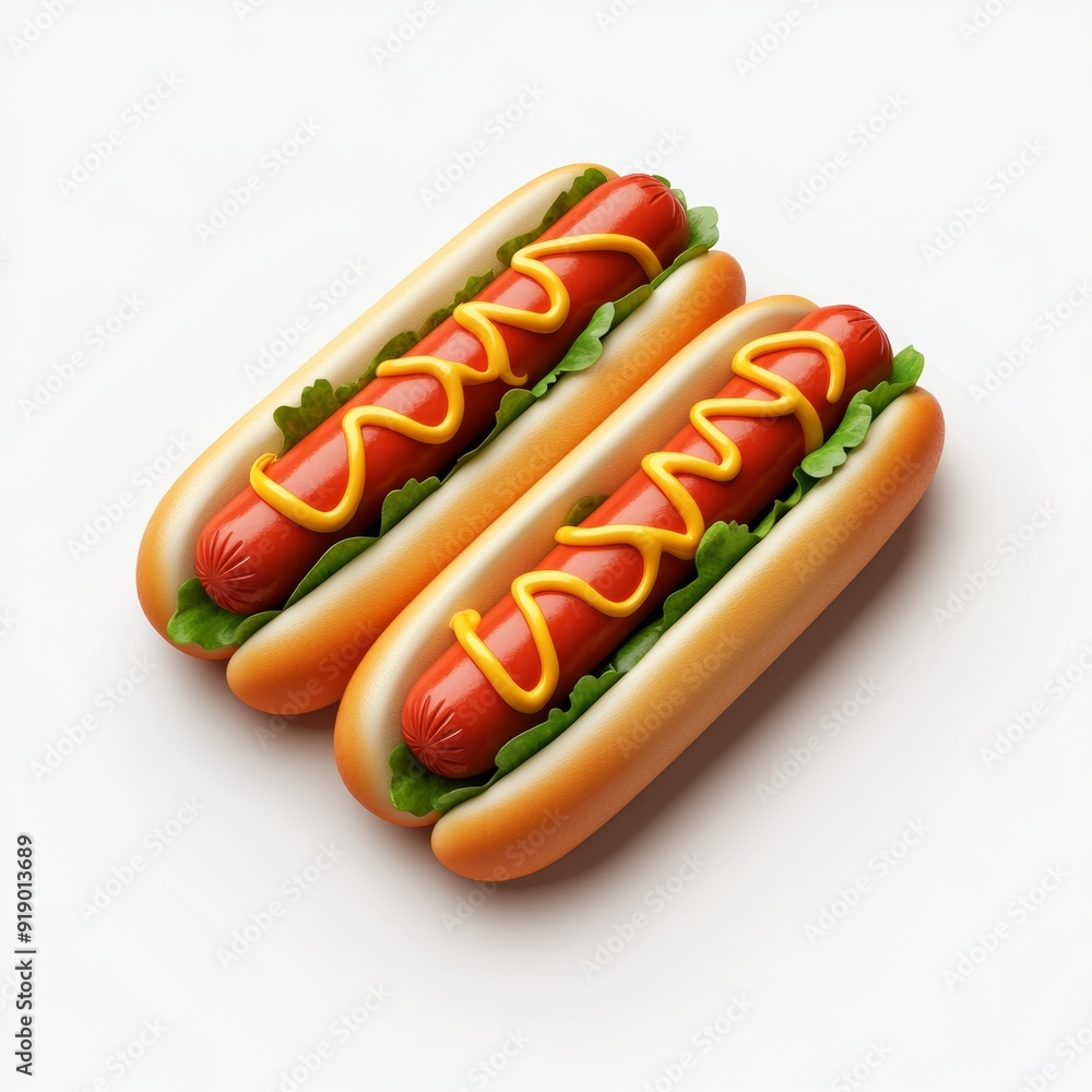 custom made wallpaper toronto digitalhot dog i set  white background  isometric 