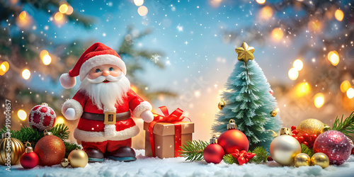 Christmas holiday with Santa and decoration