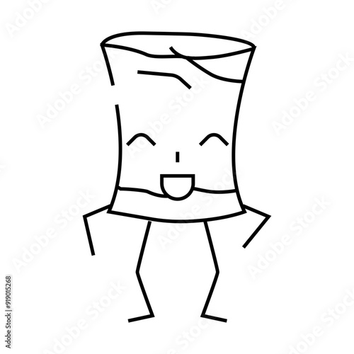 lard meat character line icon vector. lard meat character sign. isolated contour symbol black illustration