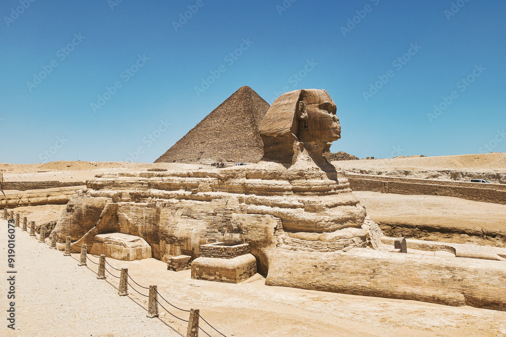 CAIRO EGYPT 06 12 23: Great Sphinx of Giza statue of a reclining sphinx ...