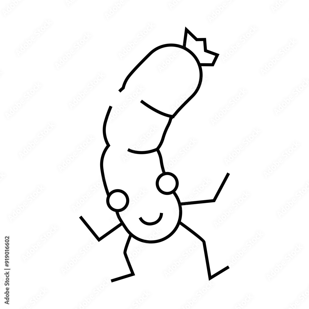 banger meat character line icon vector. banger meat character sign. isolated contour symbol black illustration banger meat character line icon vector. banger meat character sign. isolated contour symbol black illustration