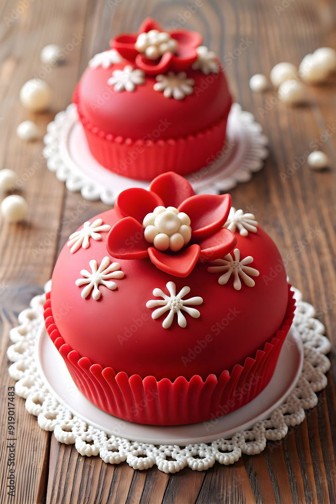 red fondant decoration red fondant decoration