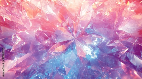 Abstract Pink and Blue Crystal Texture