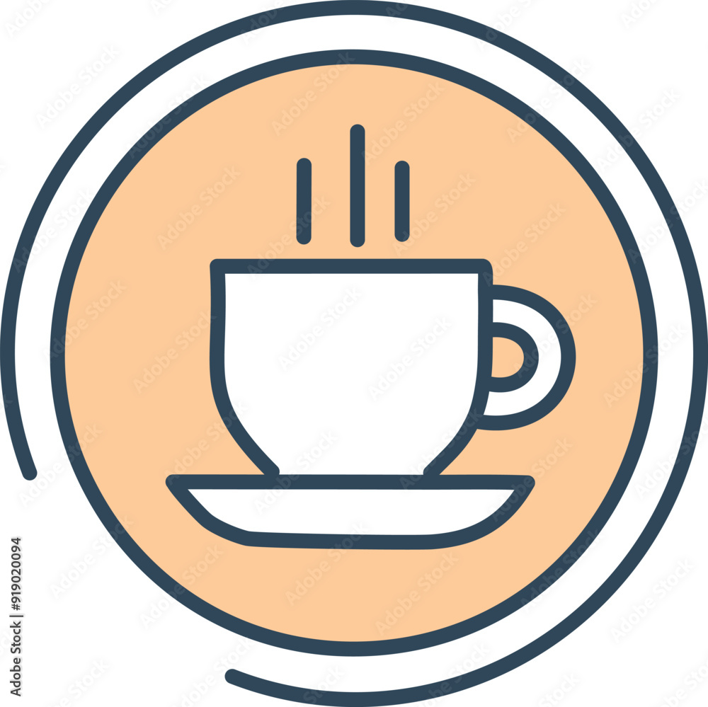 Round circle coffee icon 