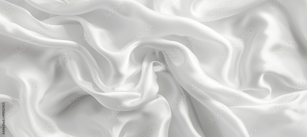 White silk background with gentle folds, creating a romantic, sophisticated and elegant texture.