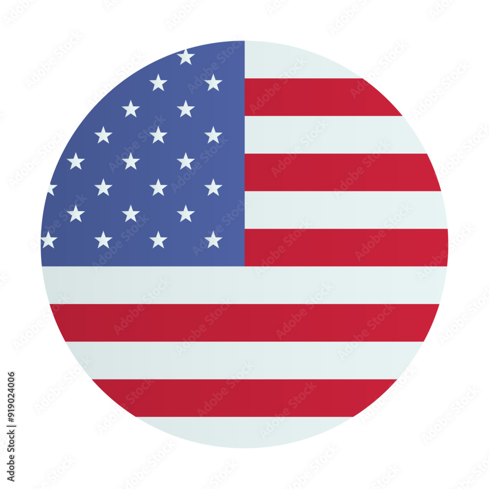 United States of America flag. National flag of USA . Circle sign emblem identity United States of America flag. National flag of USA . Circle sign emblem identity