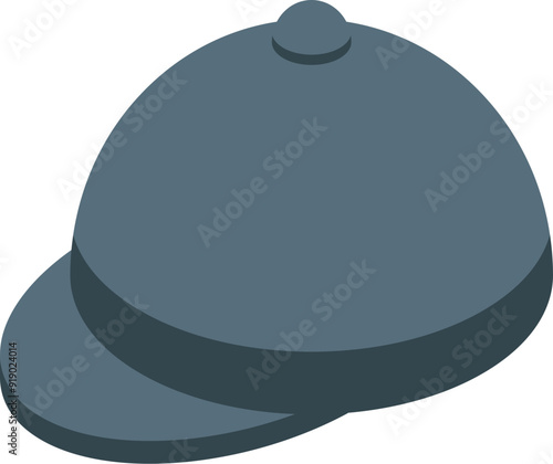 Blue jockey helmet for professional horse racing competition ensuring safety during the race