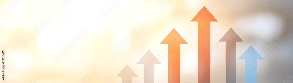 Dynamic growth illustration with upward arrows symbolizing success, progress, and financial increase in a bright setting. Dynamic growth illustration with upward arrows symbolizing success, progress, and financial increase in a bright setting.