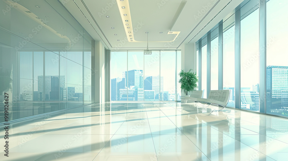 Interior of modern office building, empty place with big window and sunlight from the window. Interior of modern office building, empty place with big window and sunlight from the window.