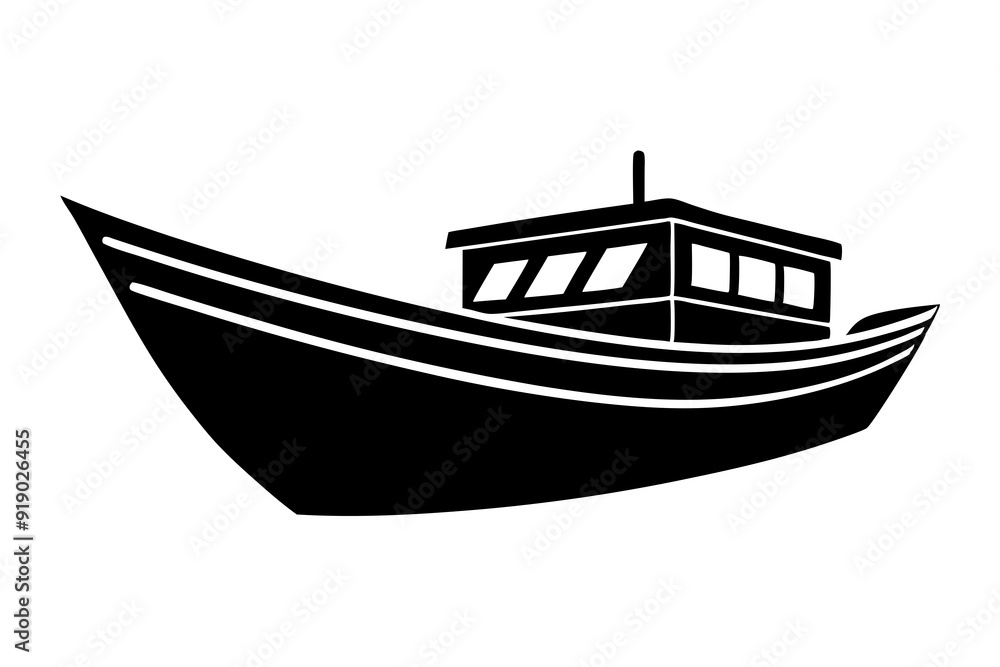 Boat icon silhouette vector illustration on a white background
Boat icon silhouette vector illustration on a white background