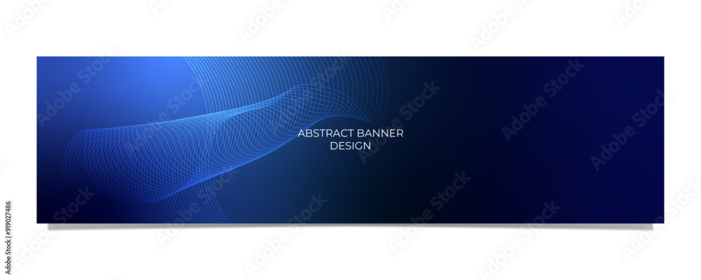 Naklejka premium BANNER 17, ABSTRACT GRADIENT AND WAVE OF WIREFRAME DESIGN