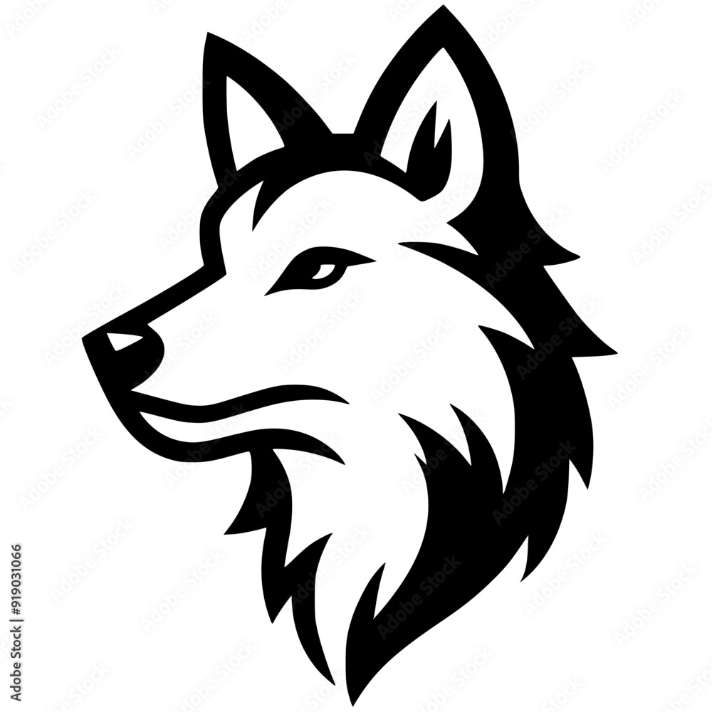 Wolf head esport logo silhouette Wolf head esport logo silhouette