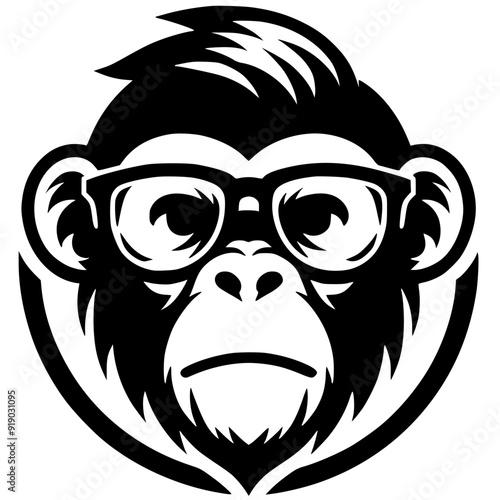 Cool monkey t-shirt design silhouette