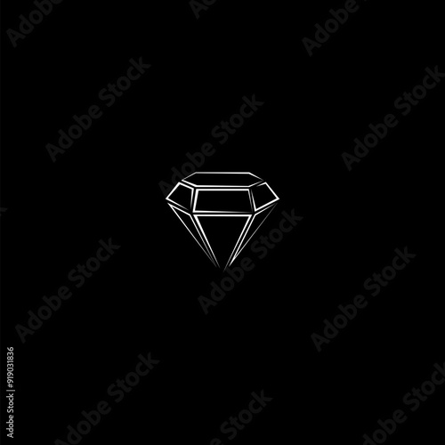 Diamond line icon isolated on dark background