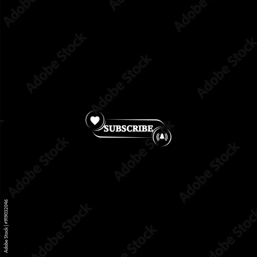Subscribe button icon isolated on dark background