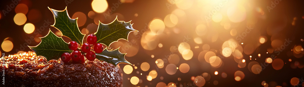 A festive scene featuring holly leaves and red berries, perfect for celebrating the Christmas season with a warm, glowing backdrop. A festive scene featuring holly leaves and red berries, perfect for celebrating the Christmas season with a warm, glowing backdrop.