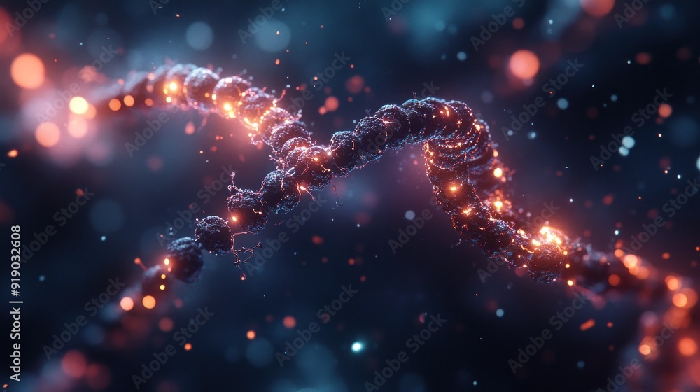 Glowing DNA Strand Abstract Glowing DNA Strand Abstract