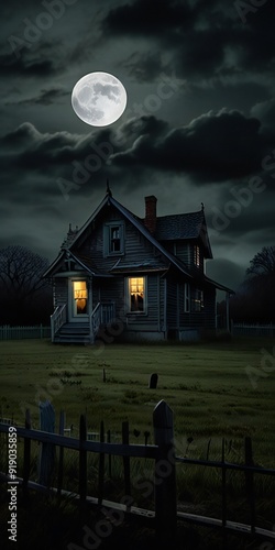 house in the moonlight