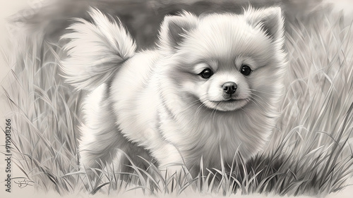 pomeranian dog portrait