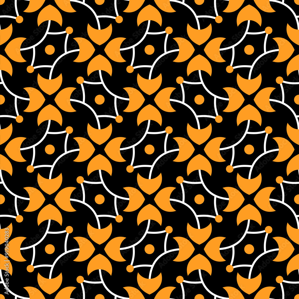 Geometric orange floral seamless pattern Geometric orange floral seamless pattern