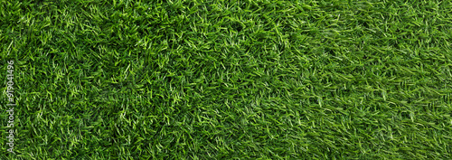 Green artificial grass as background, banner design