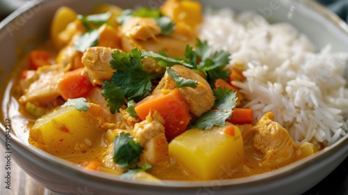 Delicious Thai Chicken Curry with Rice